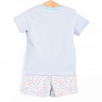 Counting Curriculum Applique Short Set, Blue
