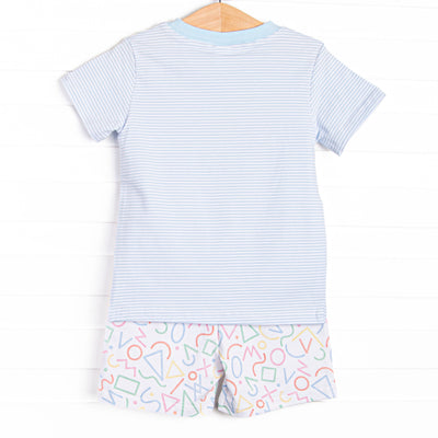 Counting Curriculum Applique Short Set, Blue