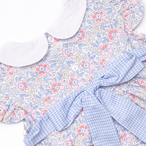 Felicity Florals Flutter Sleeve Diaper Set, Blue