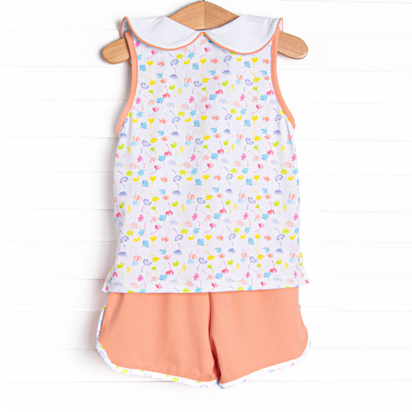 Watercolor Wildflowers Short Set, Orange