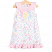 Counting Curriculum Applique Dress, Pink