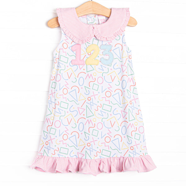 Counting Curriculum Applique Dress, Pink
