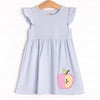 Snack Time Slices Applique Dress, Blue