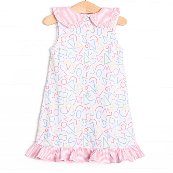 Counting Curriculum Applique Dress, Pink