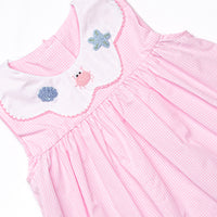 Ocean Treasure Embroidered Dress, Pink