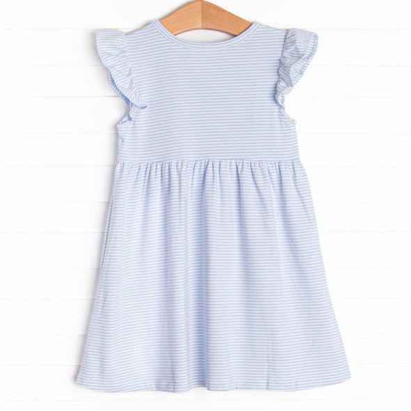 Snack Time Slices Applique Dress, Blue