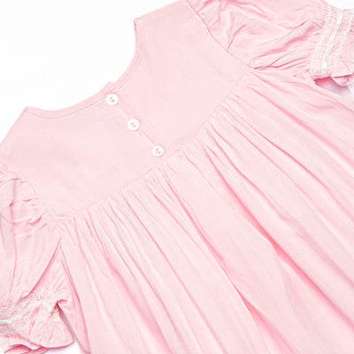 Bleu: Birthday Keepsake Embroidered Heirloom Bubble, Pink