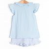 Snack Time Slices Applique Ruffle Short Set, Blue