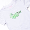 Ric Rac Reptile Applique Top, White