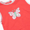 Floral Flutters Applique Diaper Set, Red