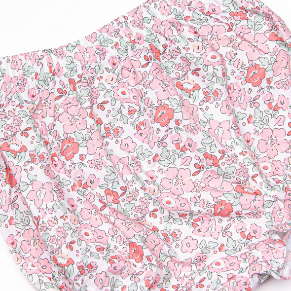 Floral Flutters Applique Diaper Set, Red