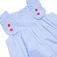 Apples to Apples Applique Dress, Blue