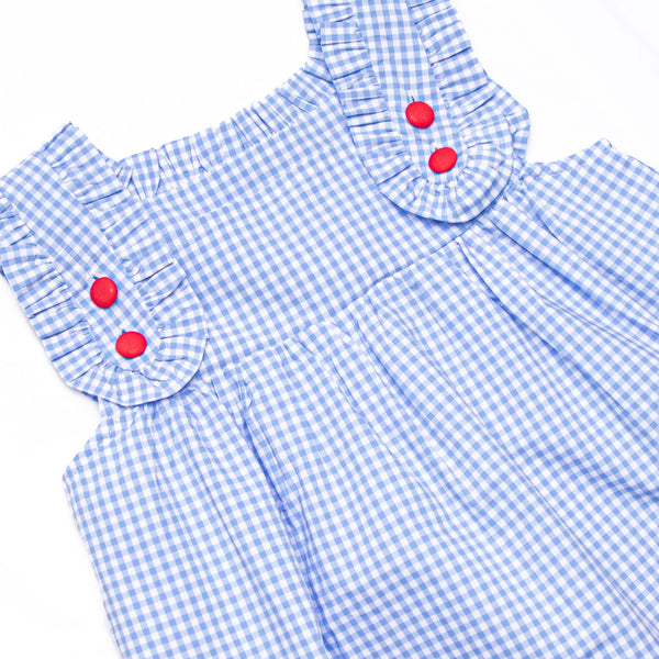 Apples to Apples Applique Dress, Blue