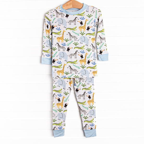 Animal Crossing Bamboo Pajama Set, Blue