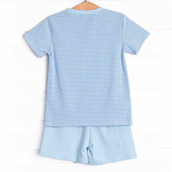 Pickle Player Applique Short Set, Blue