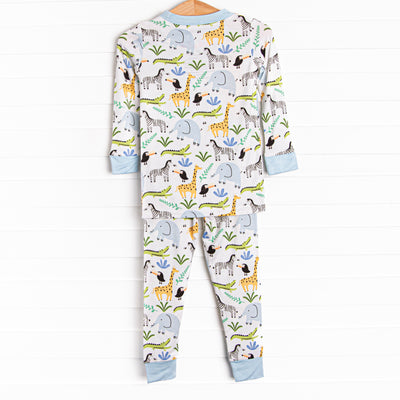 Animal Crossing Bamboo Pajama Set, Blue