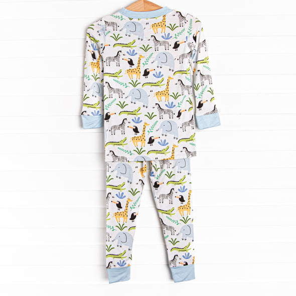 Animal Crossing Bamboo Pajama Set, Blue