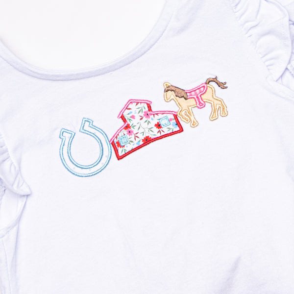 Derby Days Applique Diaper Set, Red