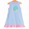 Pickle Player Applique Dress, Blue
