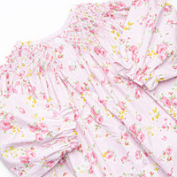 Garden Rose Smocked Bubble, Pink