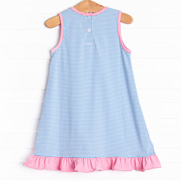 Pickle Player Applique Dress, Blue