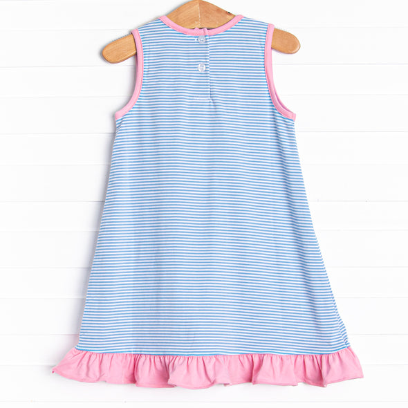 Pickle Player Applique Dress, Blue