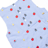 Schoolyard Studies Embroidered Dress, Blue