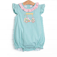 Birdie Breeze Applique Bubble, Mint Stripe