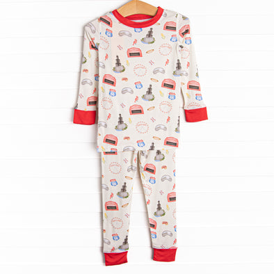 Imaginative Illinois Bamboo Pajama Set, Red