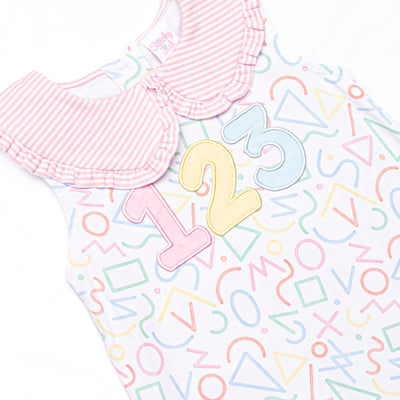 Counting Curriculum Applique Dress, Pink