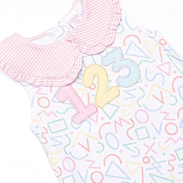 Counting Curriculum Applique Dress, Pink