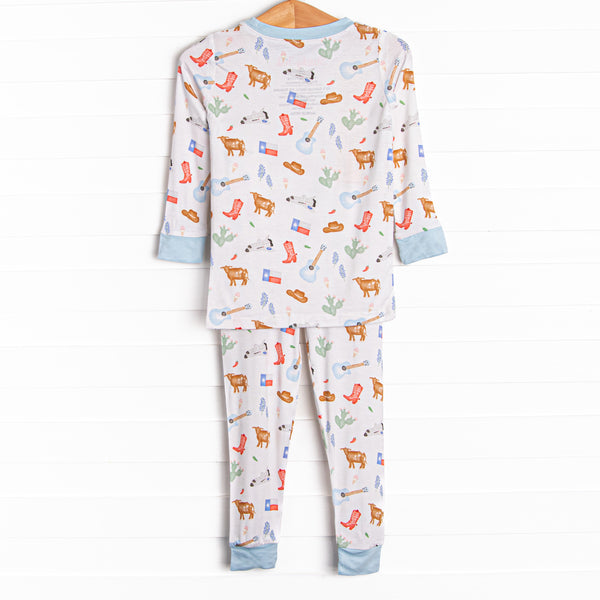 Howdy Texas Bamboo Pajama Set, Blue