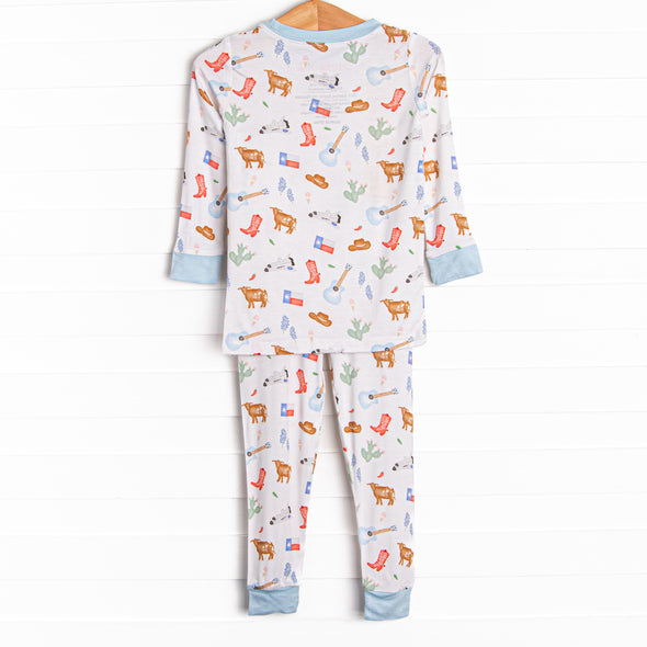 Howdy Texas Bamboo Pajama Set, Blue