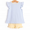 Jellyfish Fields Applique Ruffle Short Set, Blue