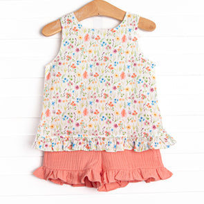 In the Grove Garden Muslin Short Set, Red
