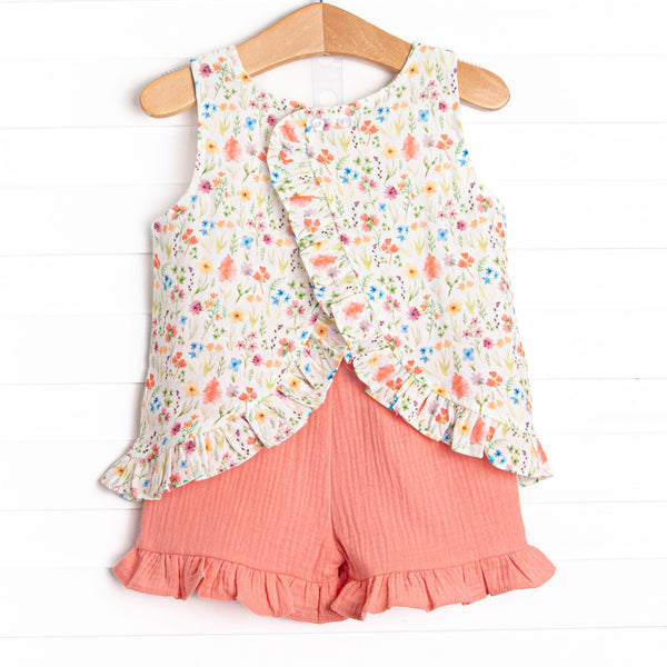In the Grove Garden Muslin Short Set, Red