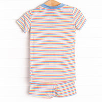 Primary Pinstripe Bamboo Pajama Short Set, Blue