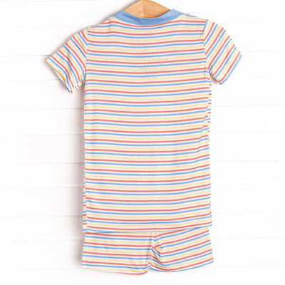 Primary Pinstripe Bamboo Pajama Short Set, Blue