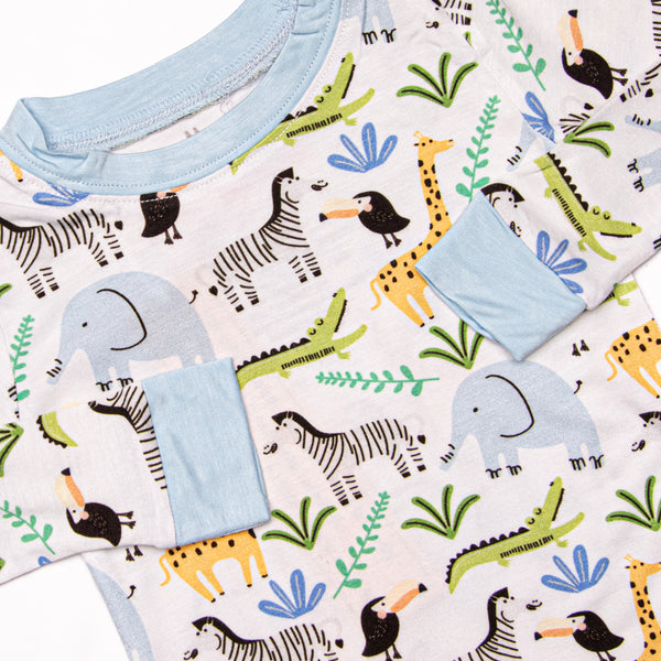 Animal Crossing Bamboo Pajama Set, Blue