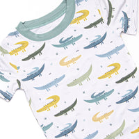 Goodnight Gator Bamboo Pajama Short Set, Green