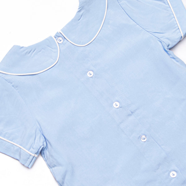 Bleu: Cherished Celebrations Embroidered Heirloom Short Set, Blue