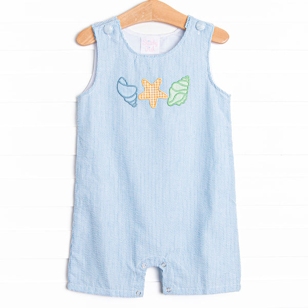Shoreline Surprise Applique Jon Jon, Ocean Blue