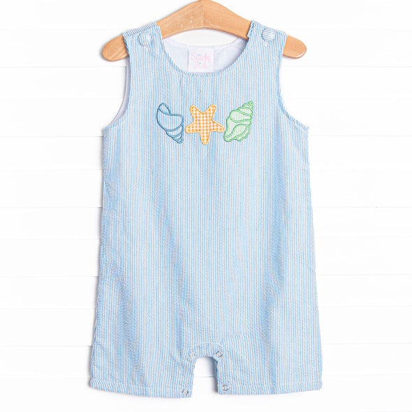 Shoreline Surprise Applique Jon Jon, Ocean Blue