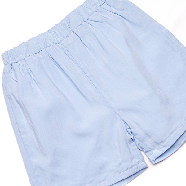 Bleu: Cherished Celebrations Embroidered Heirloom Short Set, Blue