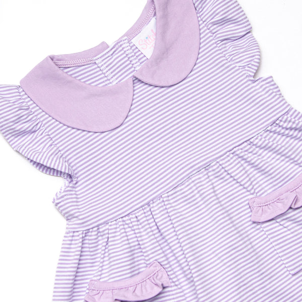 Emmaline Diaper Set, Purple Stripe