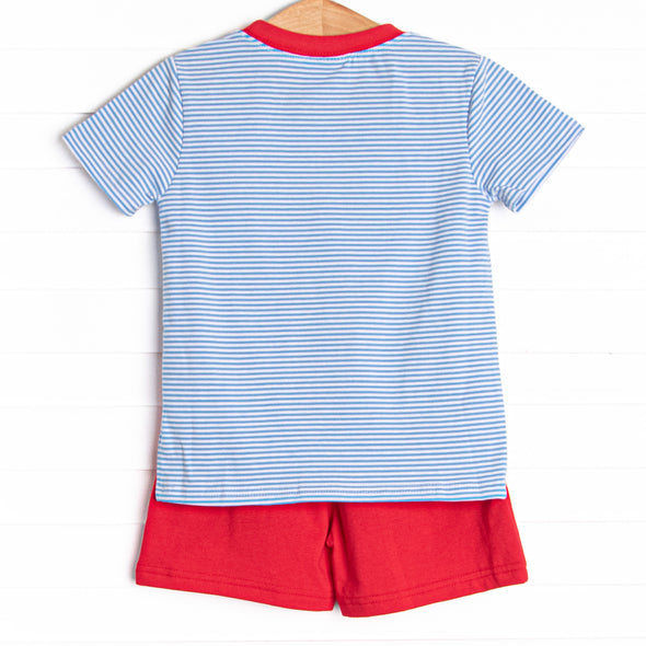 Rescue Squad Applique Short Set, Blue – Stitchy Fish