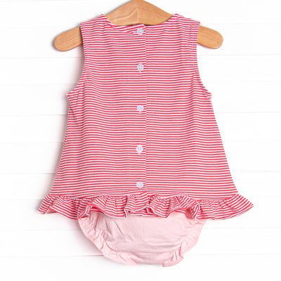 Sweet Like Cherries Applique Diaper Set, Red