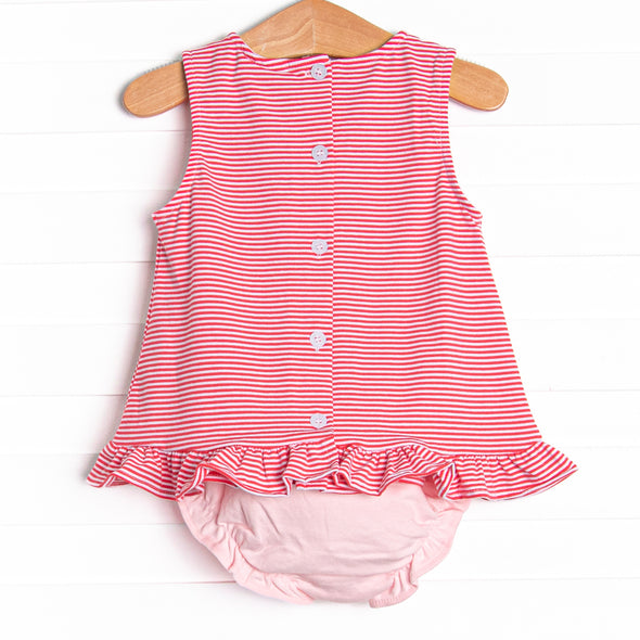 Sweet Like Cherries Applique Diaper Set, Red