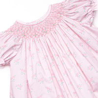 Reagan's Roses Smocked Diaper Set, Pink