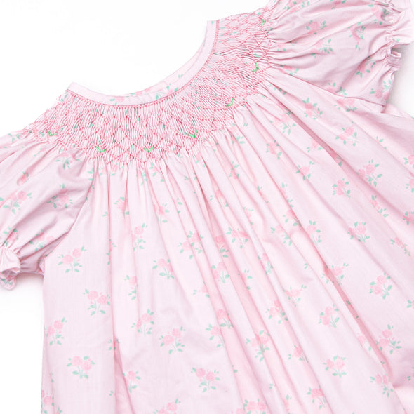 Reagan's Roses Smocked Diaper Set, Pink